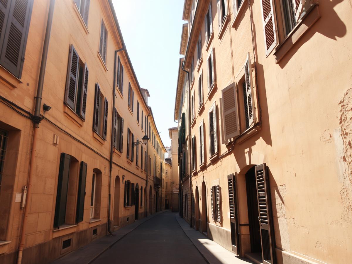 Rue du centre historique de Montpellier, près du cabinet